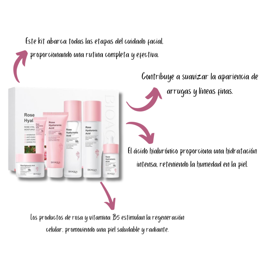 Kit acido hialuronico y rosas de bioaqua sentidos makeup